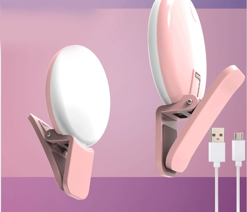 Mini Fill Light For Beauty Selfie Round Live Clip External LEDmini Small Q Mobile Phone Selfie Fill Light