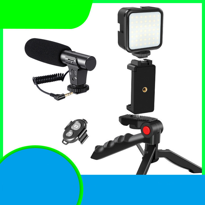 Compatible with Apple, Anchor Outdoor Live Mobile Phone Camera Suit With Lamp Tripod Microphone