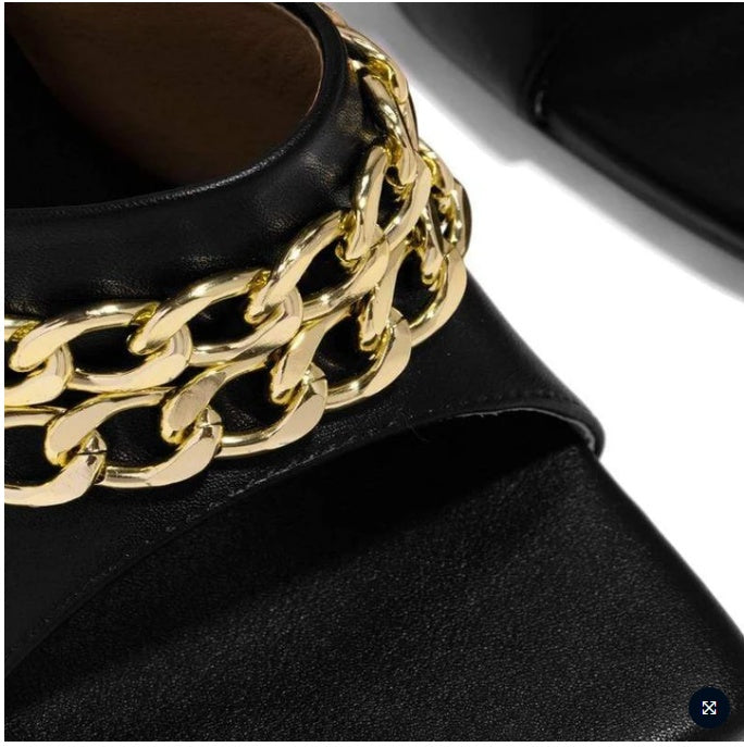 Womens Sandals Shoes Mules Thin High Heels Square Toe Slippers