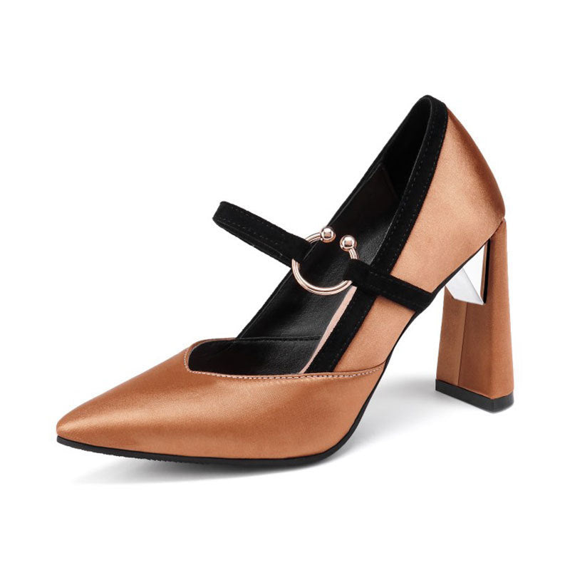 Womens Pumps Shoes Mary Jaen Stiletto High Heels Strange Pointed Toe