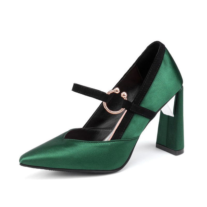 Womens Pumps Shoes Mary Jaen Stiletto High Heels Strange Pointed Toe