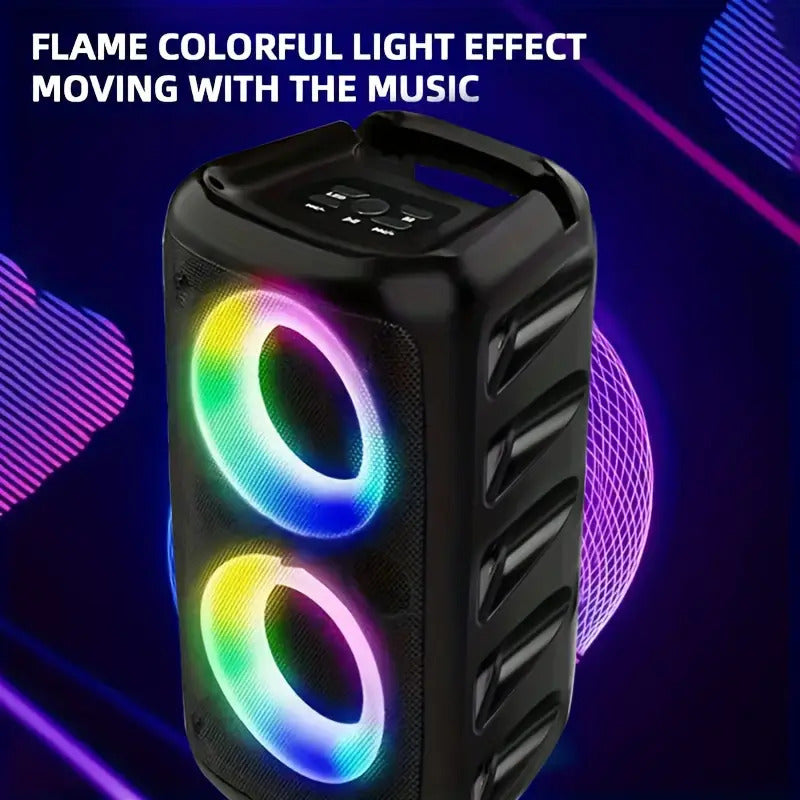 Wireless Speaker With Subwoofer, Large Boombox Speaker, Stereo Speaker, Subwoofer, Outdoor Wireless Speaker, Party Disco Light, TWS, TF, AUX