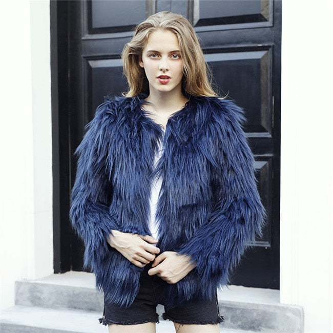 Women's Fluffy Warm Fur Coat