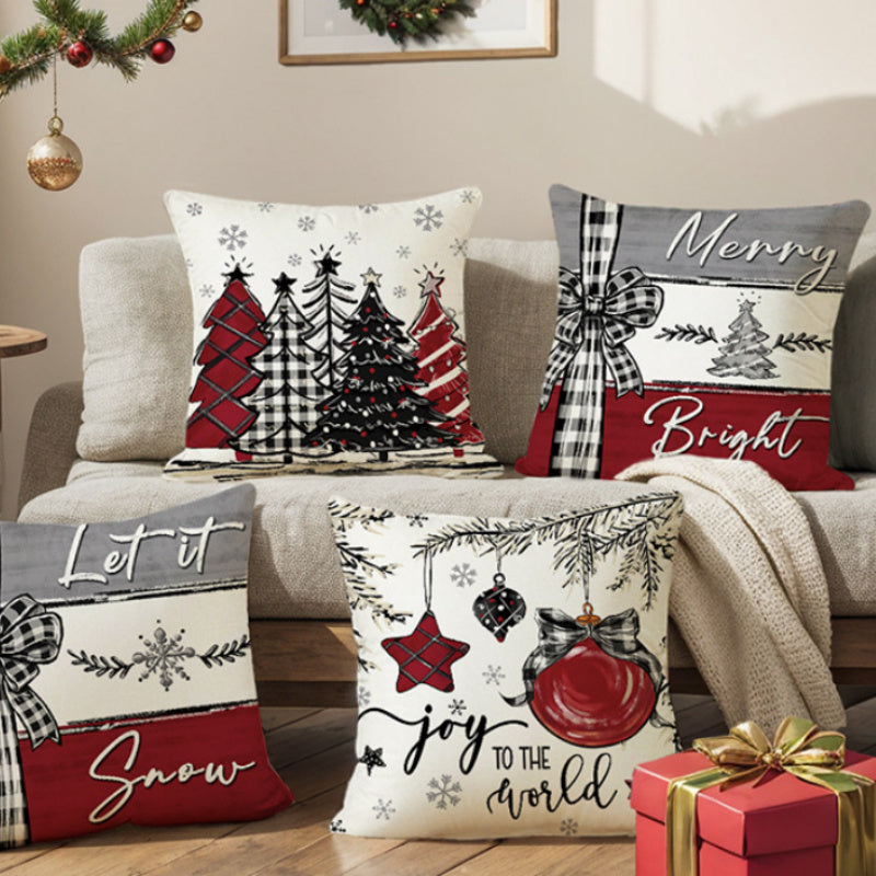 Christmas Cushion Cover Pillowcase Merry Christmas Decor For Home 2025 Xmas Ornament Happy NewYear Gift