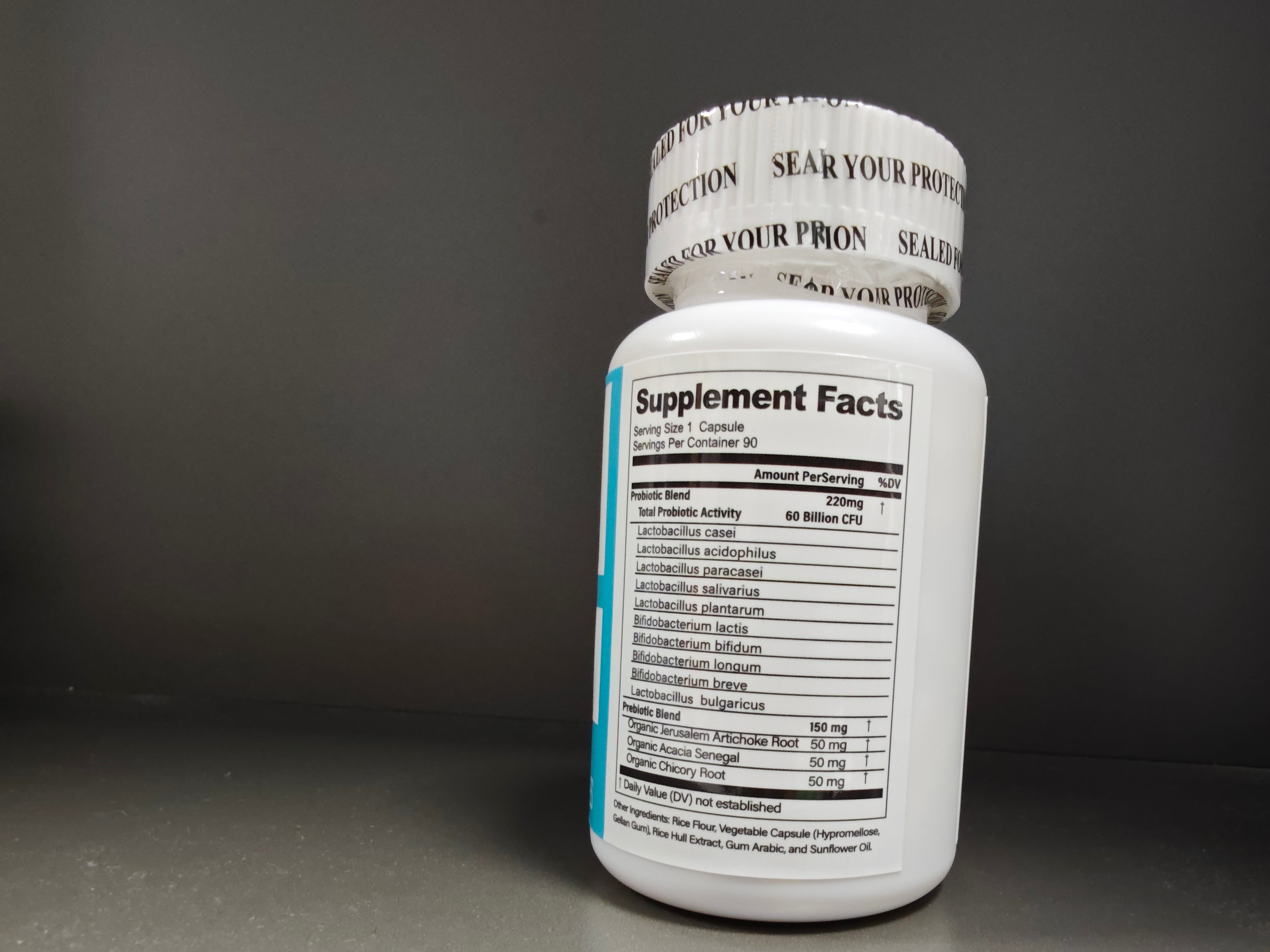 BSYS 60 Billion CFU Probiotic Capsules Acid-Resistant Stomach-Resistant Formula Intestinal Delivery Technology Digestive & Immune Health Support Daily Gut Wellness Supplement