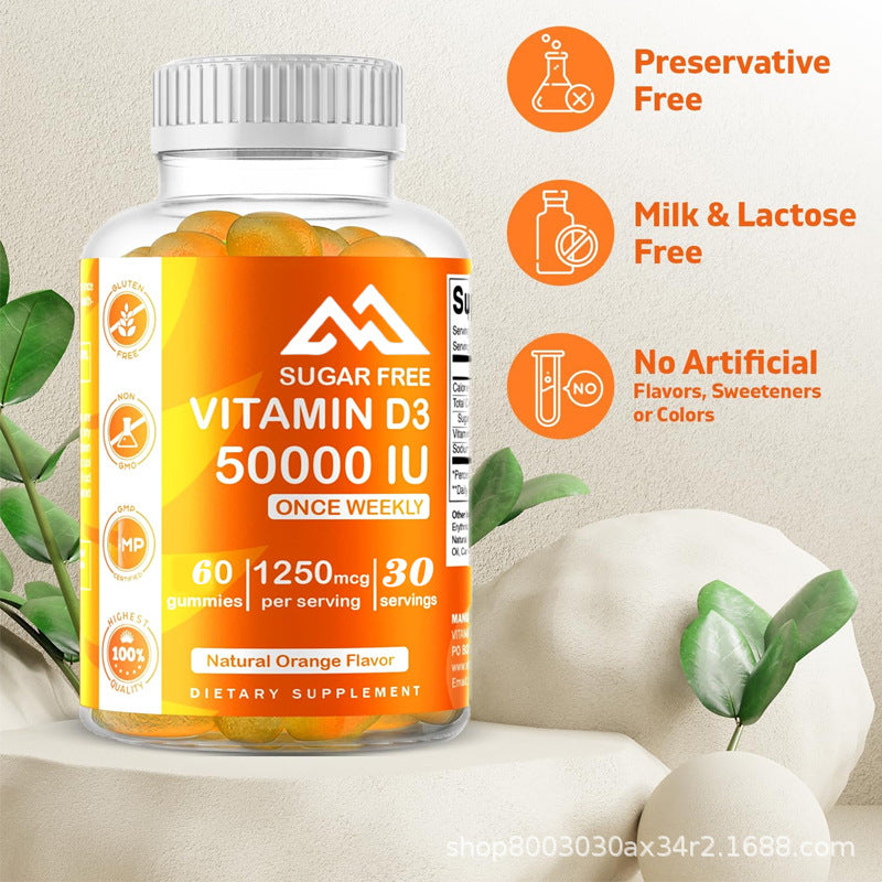 Cross Border Hot Sale Vitamin D3 50,000 IU Gummy Vitamin D3 Gummies Support O EM