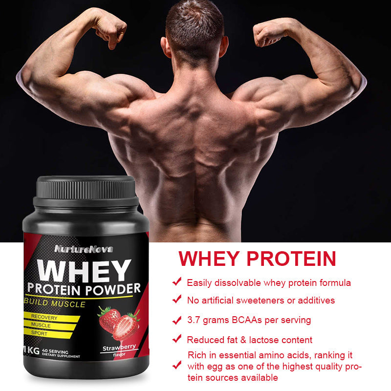 Cross-border Whey Protein Powder For Sports And Fitness Whey Protein Powder Strawberry Flavor 2lbs 1kg