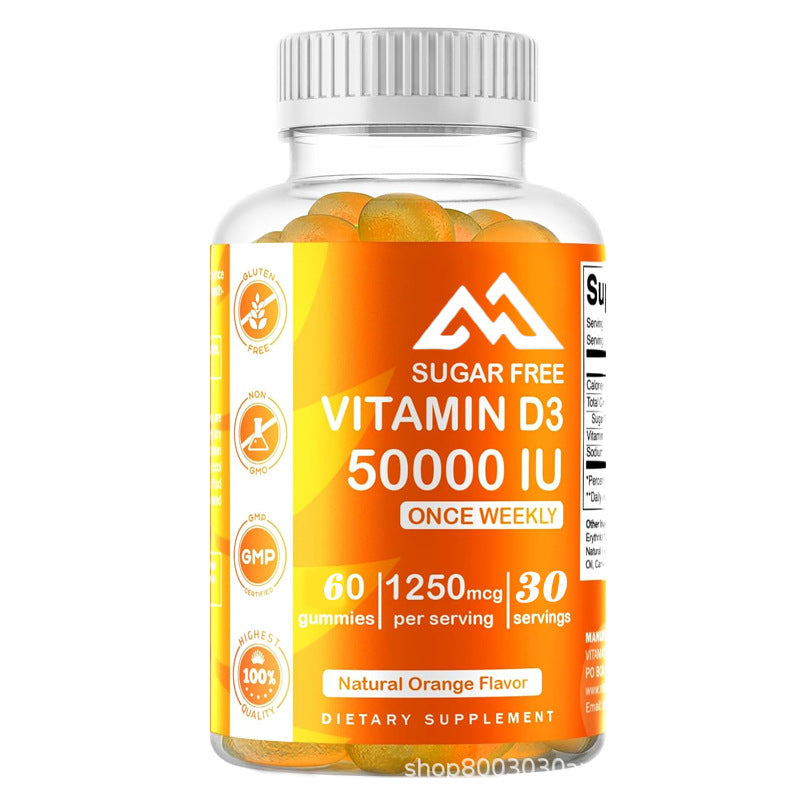 Cross Border Hot Sale Vitamin D3 50,000 IU Gummy Vitamin D3 Gummies Support O EM