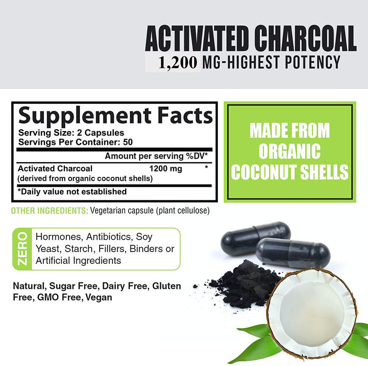 Factory Wholesale Foreign Trade Supply Coconut Charcoal Capsules Coconut Charcoal Capsules60 Granules