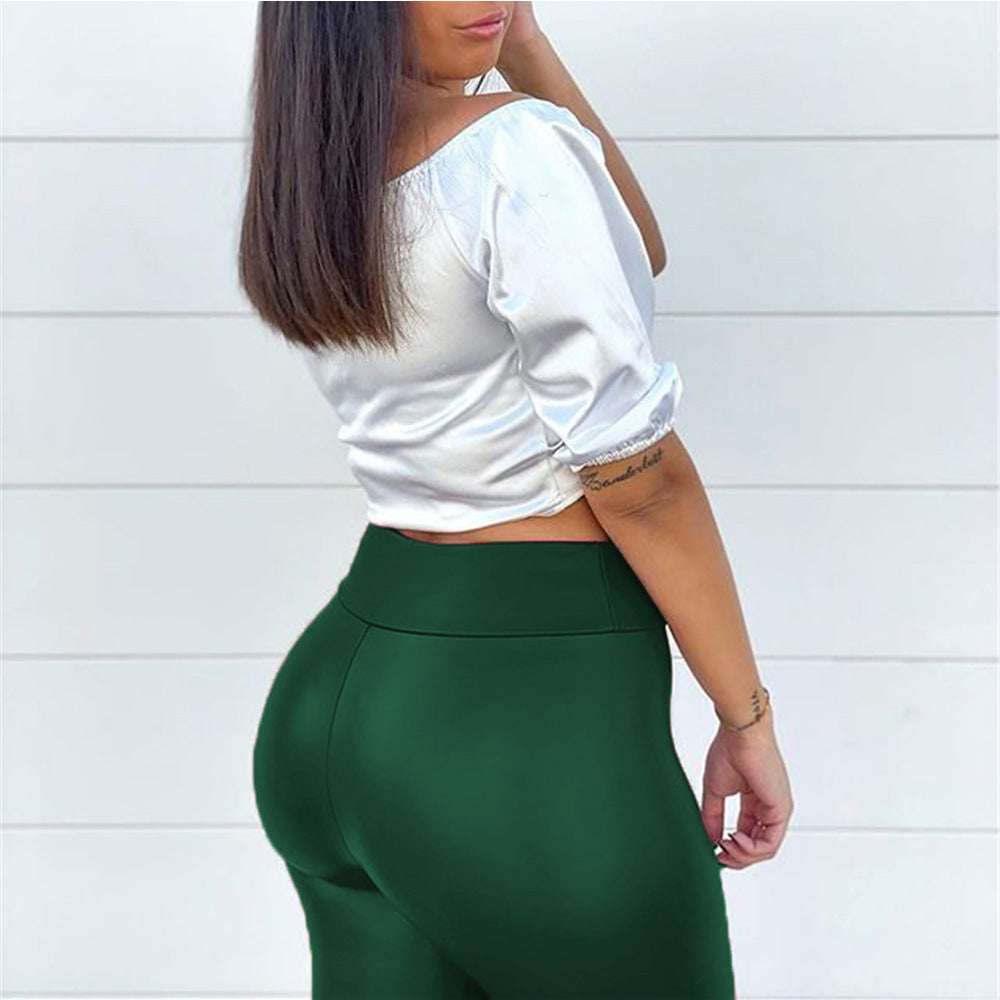 Calças femininas leggings feminino quatro lados elástico quadril cross-border venda quente