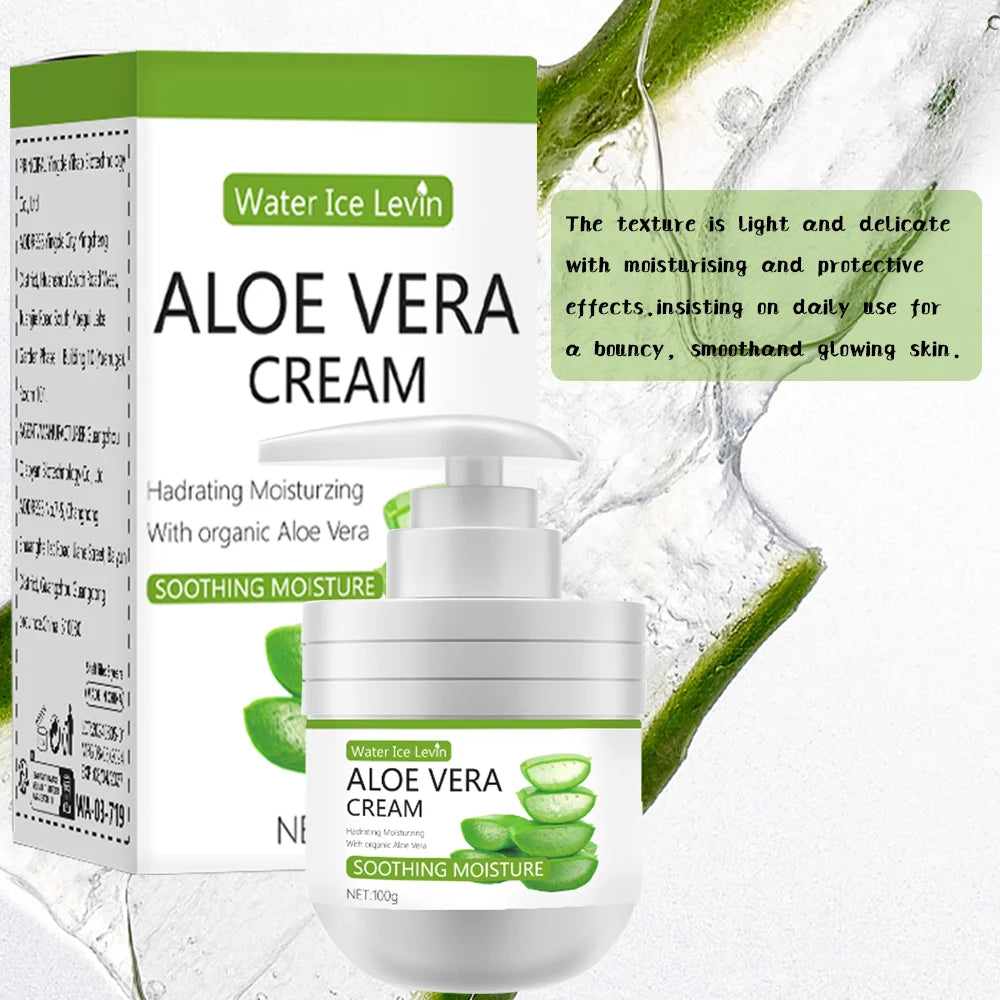 Aloe Vera cream moisturizes, hydrates, controls oil and soothes skin.