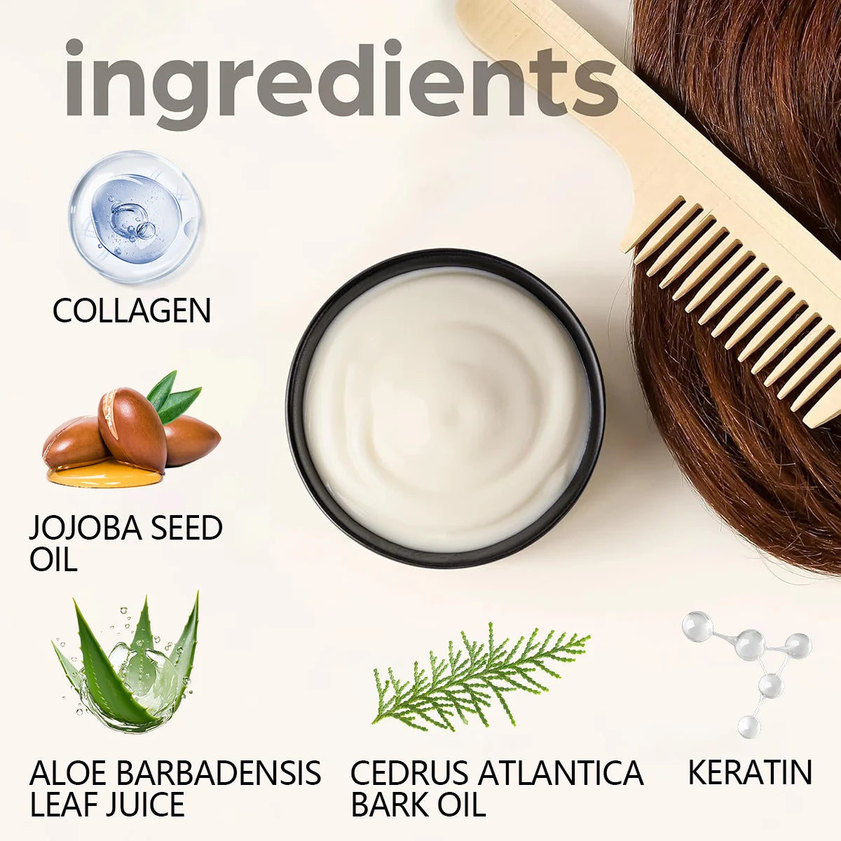 Argan Oil & Aloe Vera Hair Mask Collagen Keratin Treatment Hairs