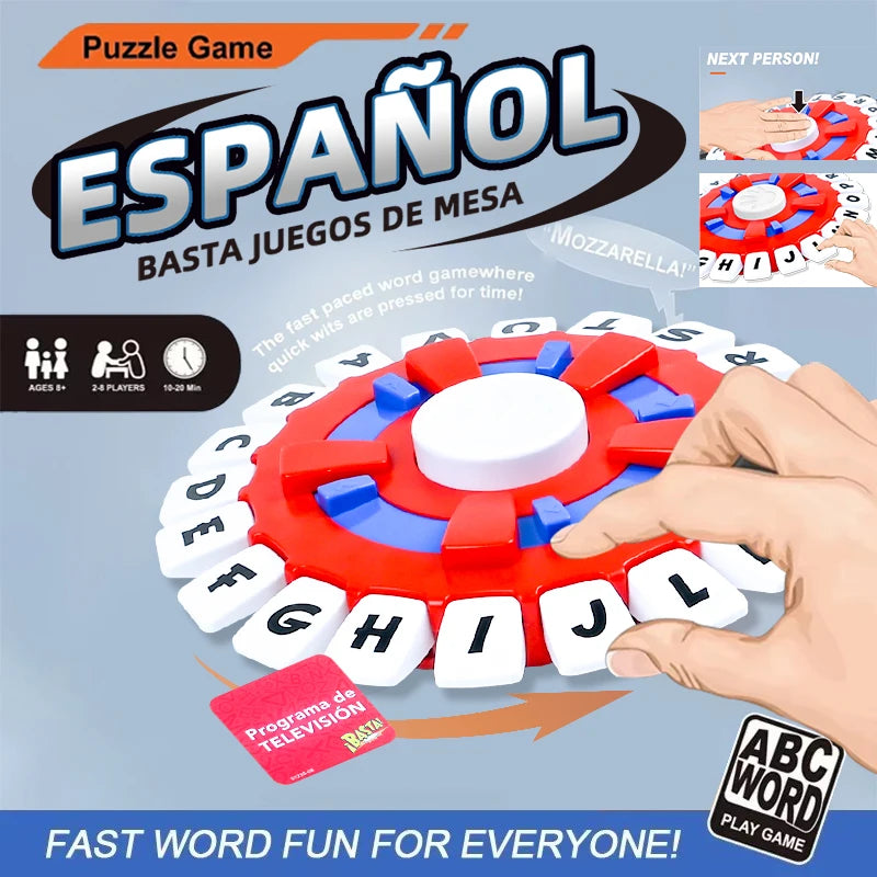 Spanish Basta Game Fast-paced Family Gathering Letter Toys For Adults