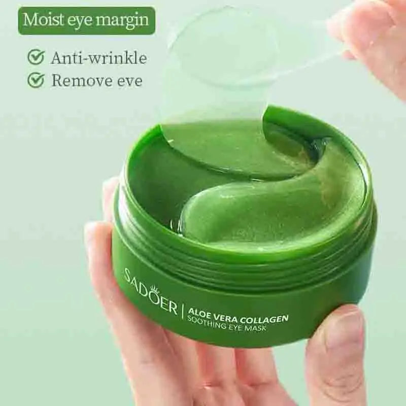 60pcs Aloe Vera Collagen Eye Mask Anti Dark Circles Removal Eyes Bags
