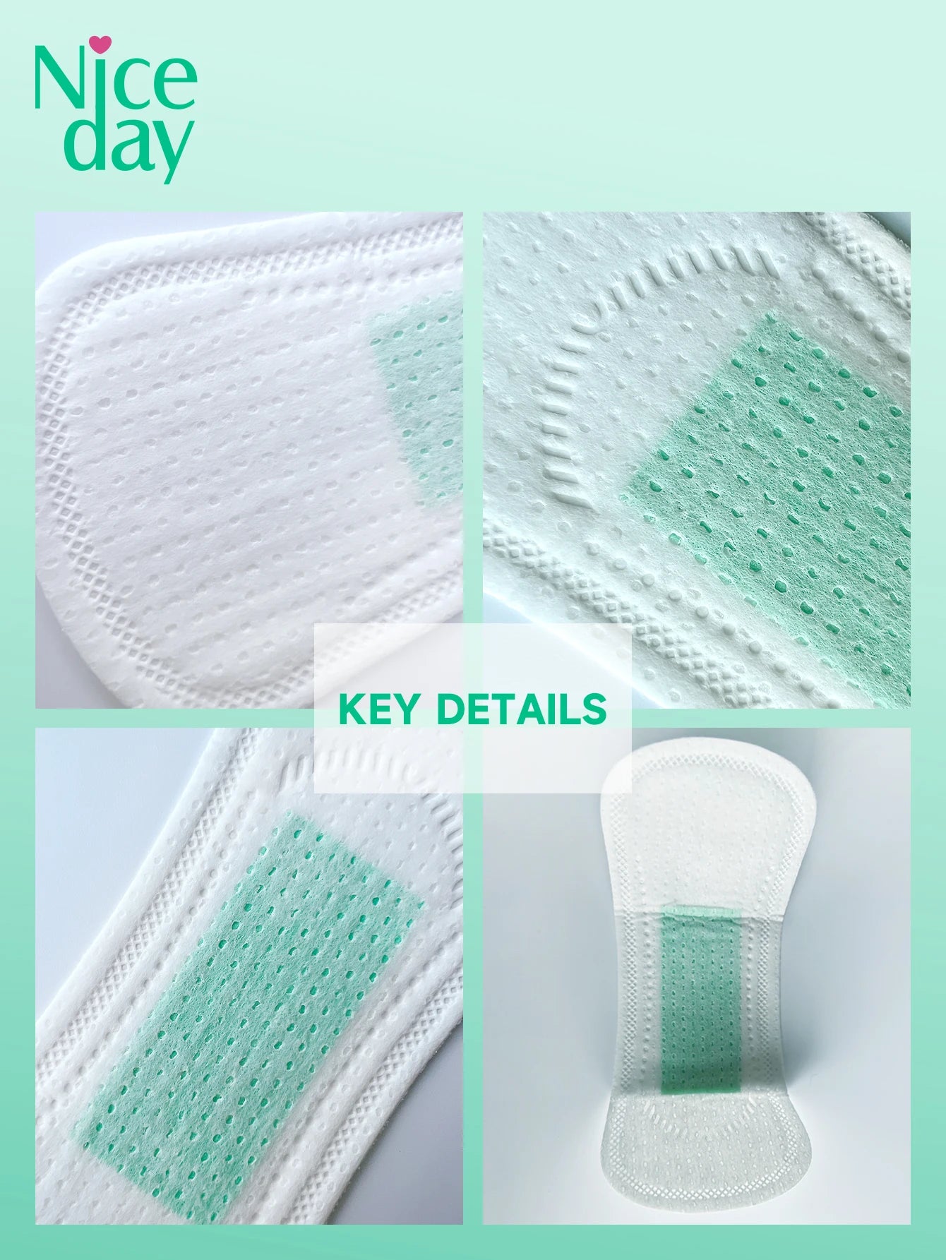 Niceday 8packs 160pcs 155MM panty liner Cooling & Herbal Care Aloe