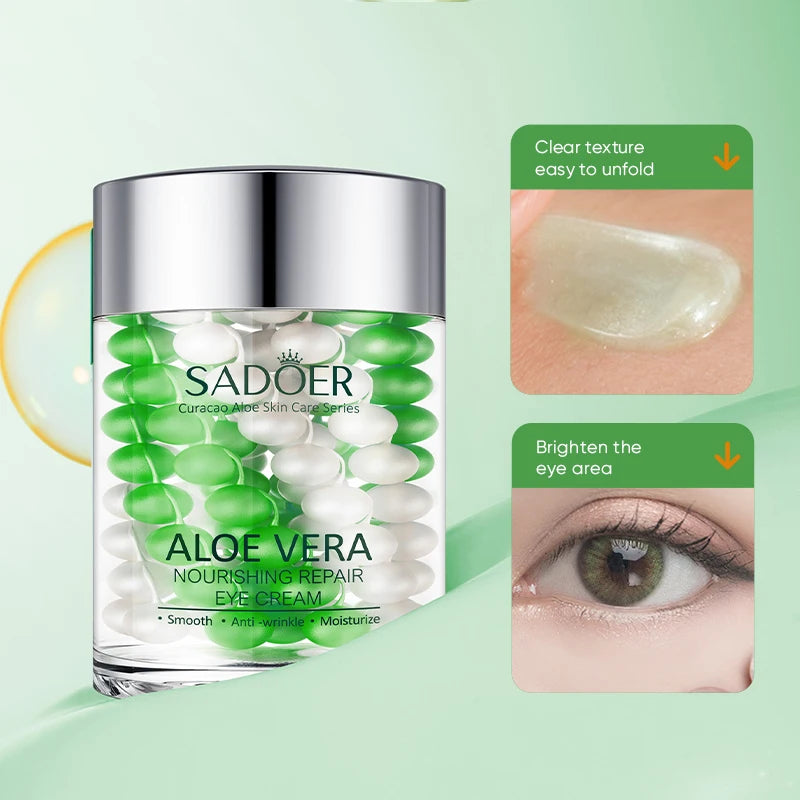 SADOER Aloe vera Eye Cream Anti Dark Circles Wrinkles Moisturizing