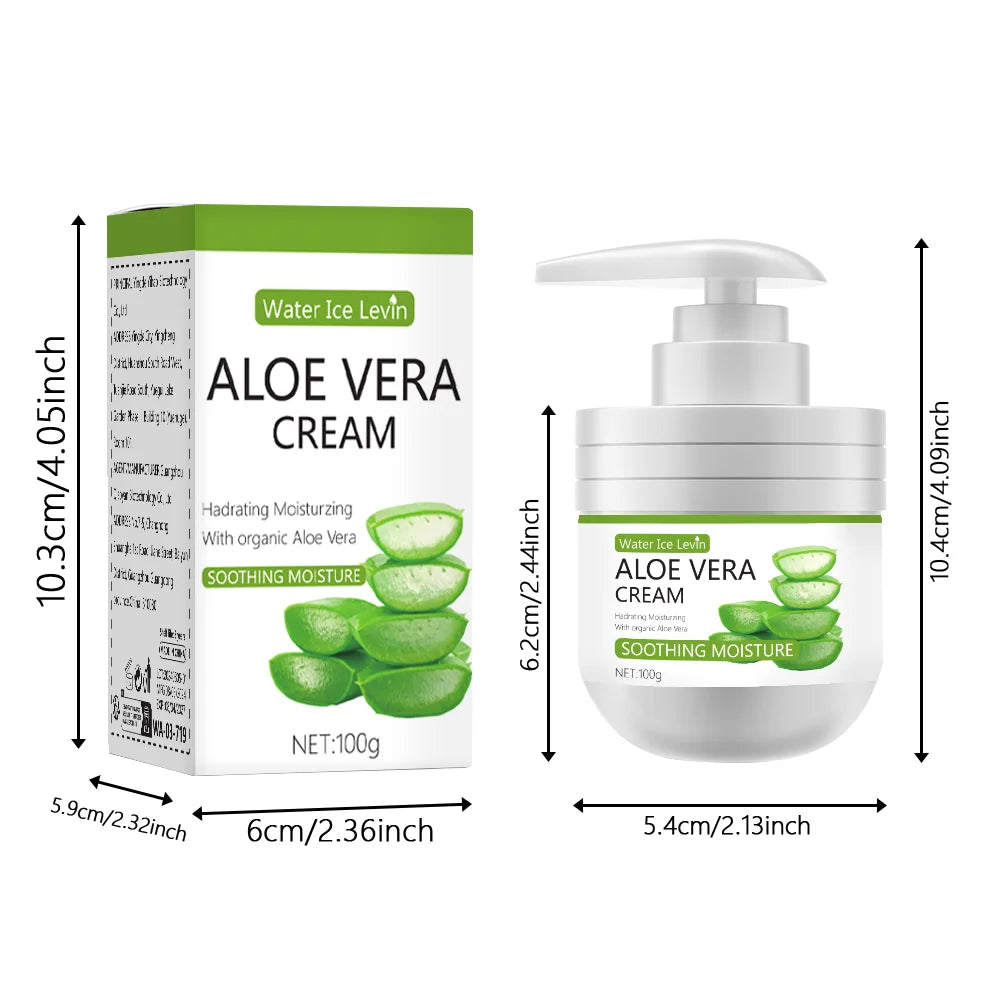 Aloe Vera cream moisturizes, hydrates, controls oil and soothes skin.
