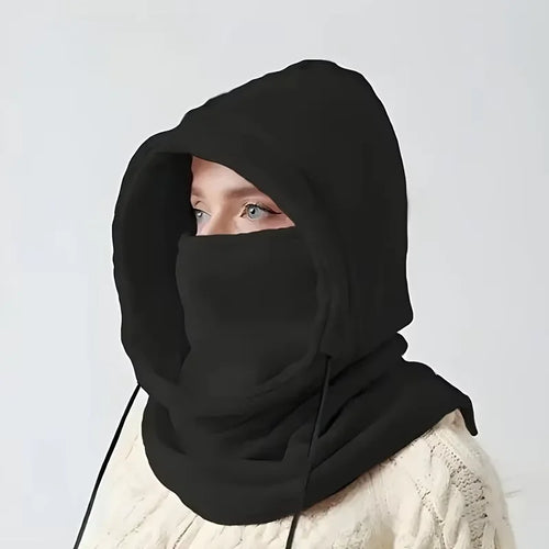 Unisex Winter Balaclava Knit Hood - Windproof Mask with Drawstring,