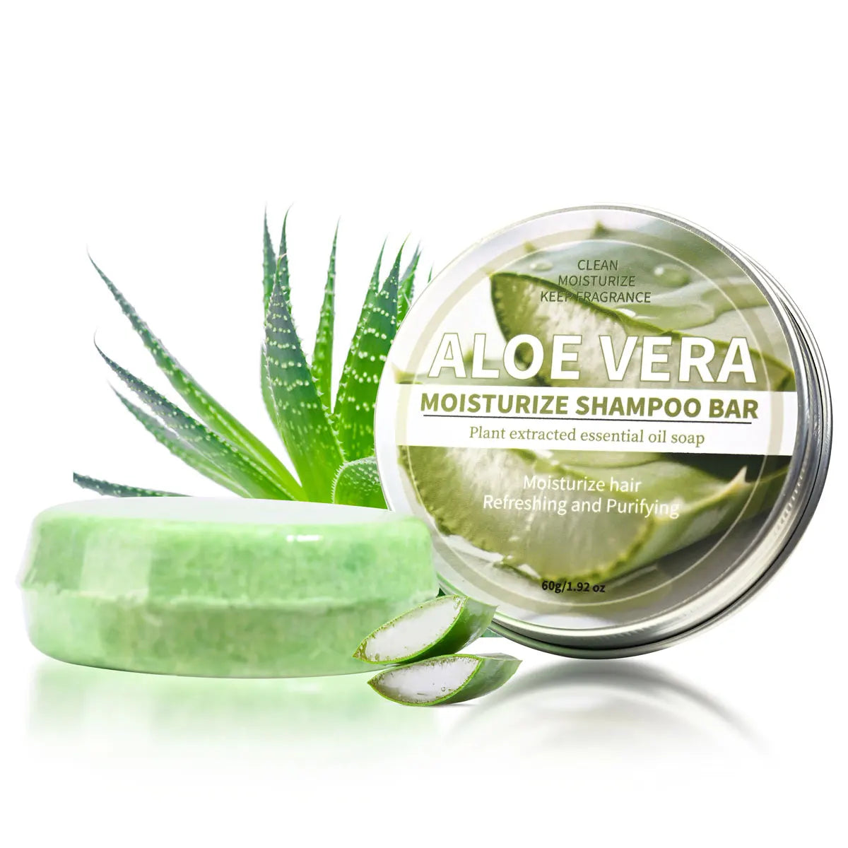 Aloe Vera Moisturizing Shampoo Bar, Plant Extract Essence Deep