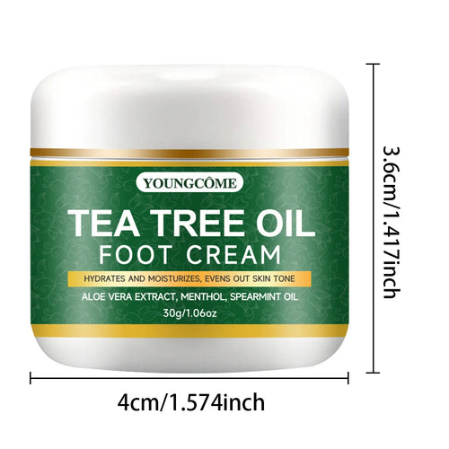Foot moisturizer with aloe vera and tea tree oil to deeply nourish the