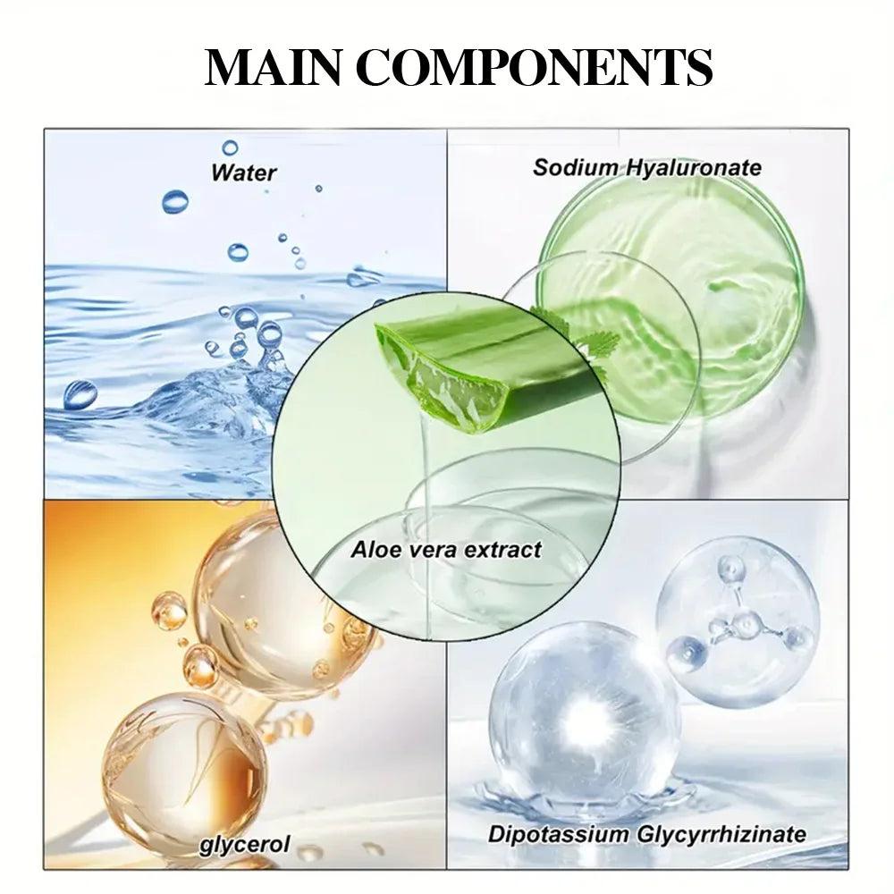 Pure aloe vera moisturizing essential oil nourishes the skin, body,