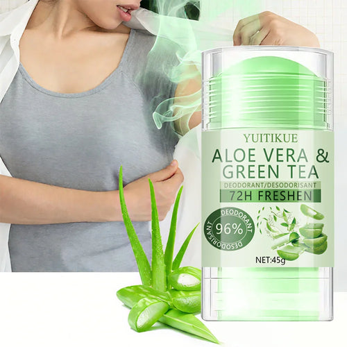 YUITIKUE Aloe Vera and Green Tea Deodorant - 72 Hours Freshness, Odor