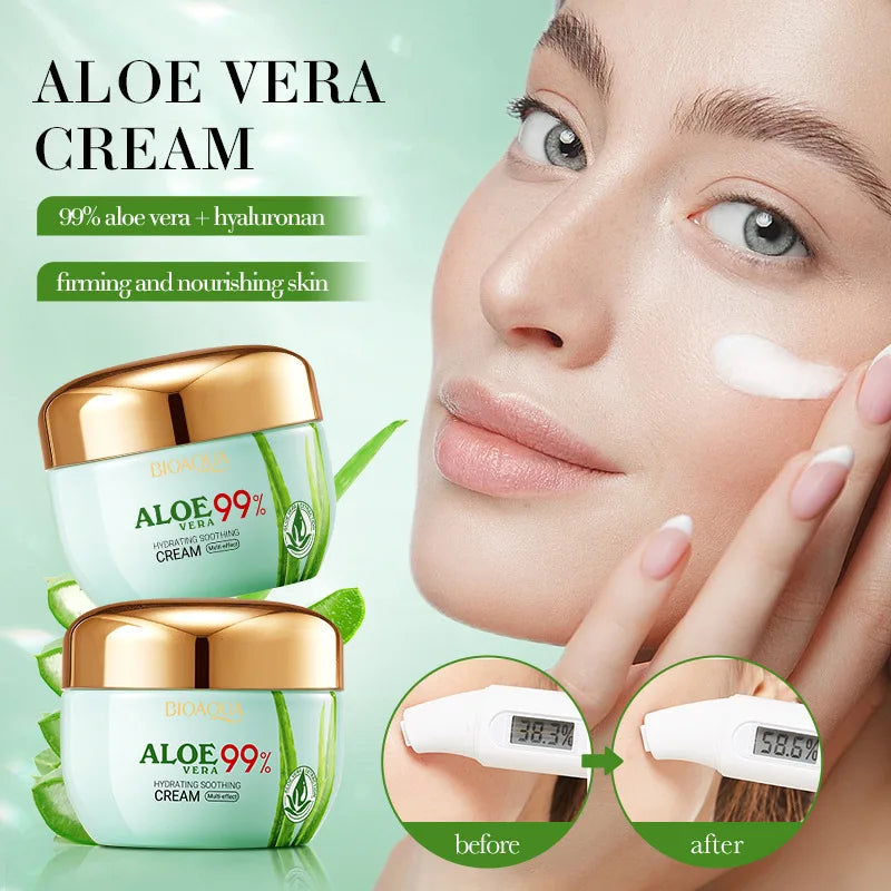 2pcs/kit BIOAQUA Aloe Vera Skin Care Sets Face Eye Cream Moisturizing