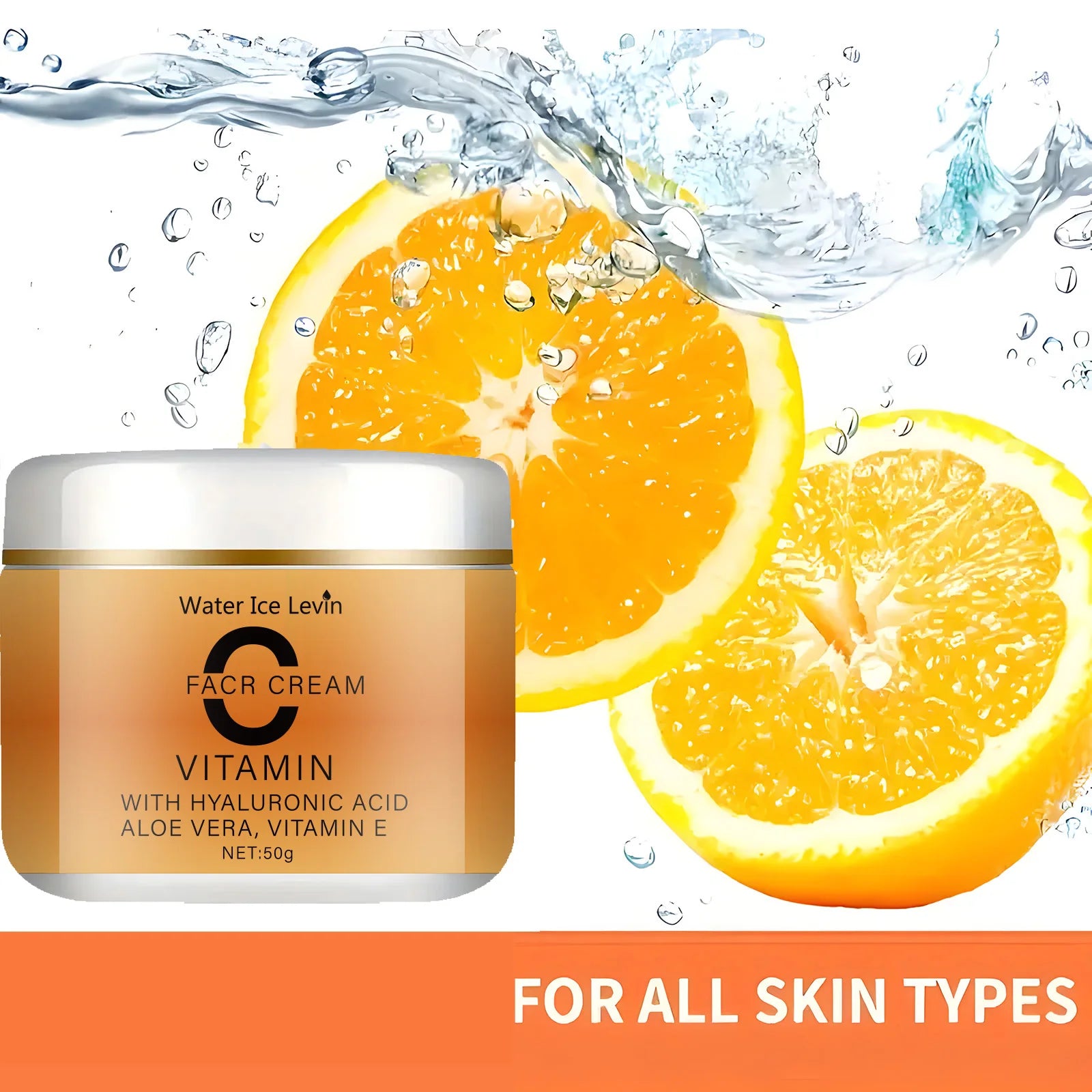 Vitamin C Facial Cream, Hyaluronic Acid, Aloe Vera and Vitamin E,