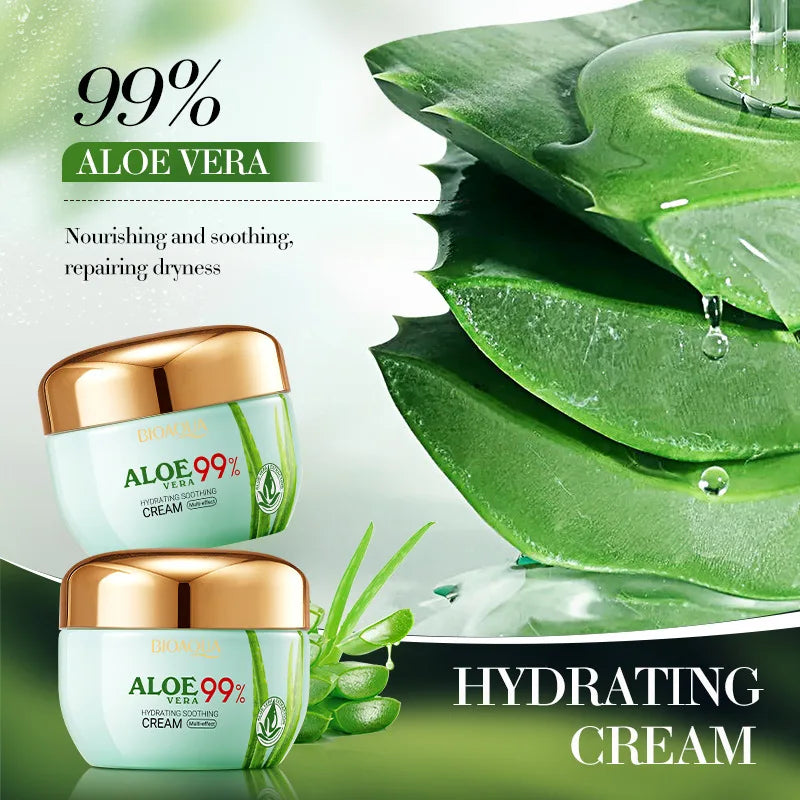 2pcs/kit BIOAQUA Aloe Vera Skin Care Sets Face Eye Cream Moisturizing