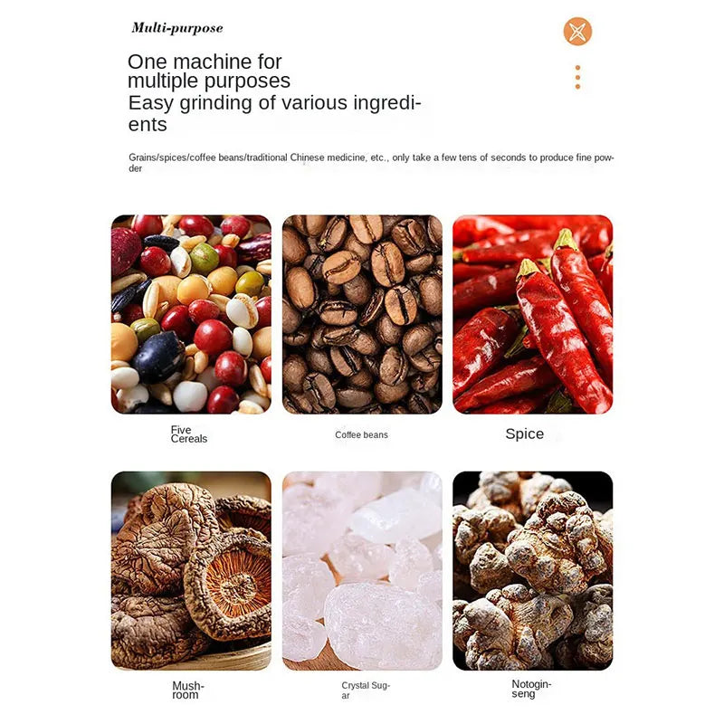 Mini electric grinder for household use, 300ml ultra-fine baby food