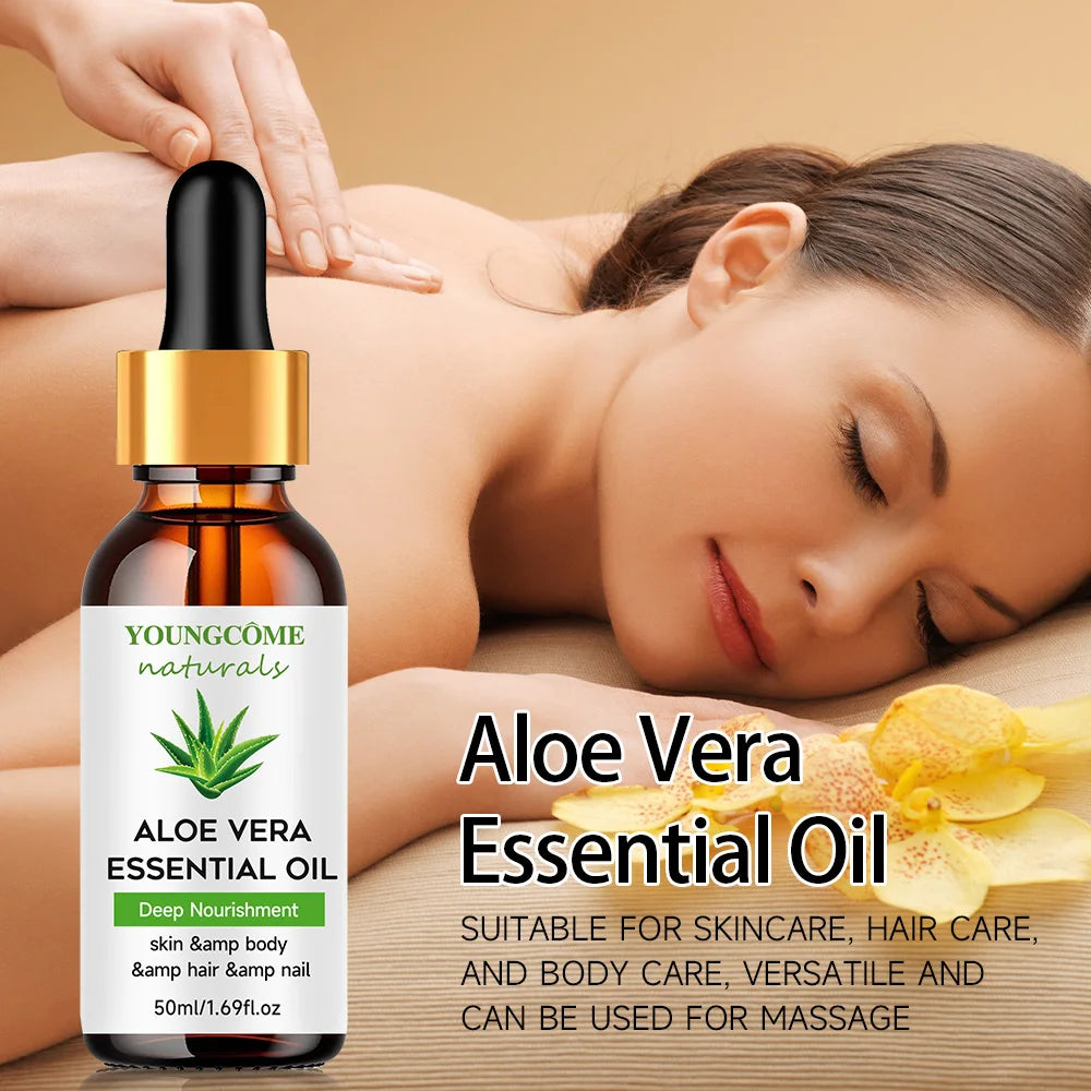 Pure aloe vera moisturizing essential oil nourishes the skin, body,