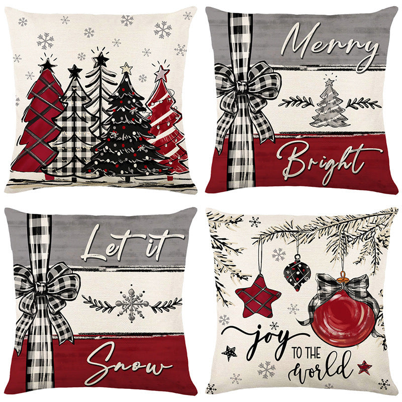 Christmas Cushion Cover Pillowcase Merry Christmas Decor For Home 2025 Xmas Ornament Happy NewYear Gift