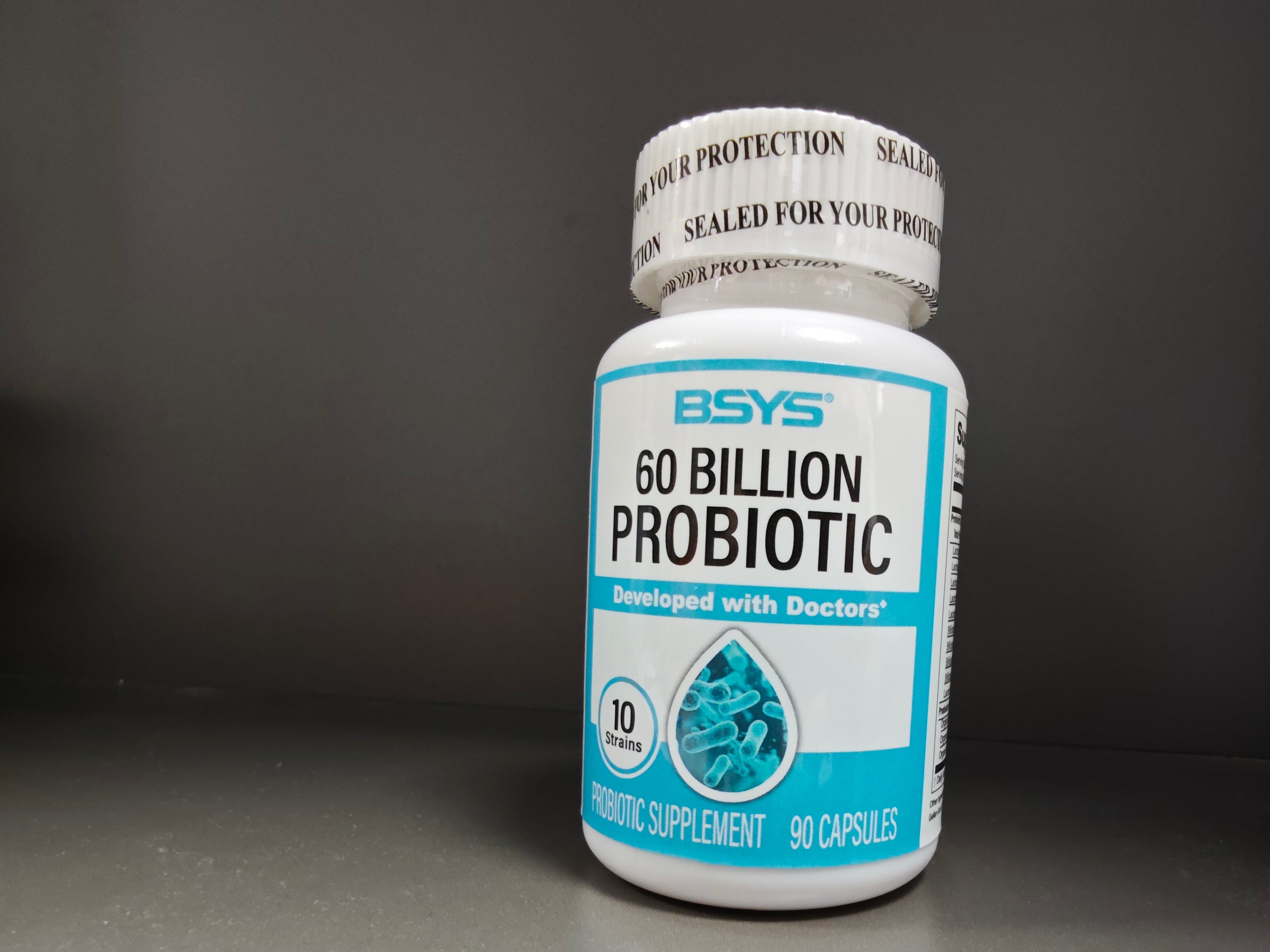 BSYS 60 Billion CFU Probiotic Capsules Acid-Resistant Stomach-Resistant Formula Intestinal Delivery Technology Digestive & Immune Health Support Daily Gut Wellness Supplement