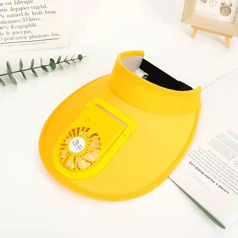 Summer Outdoor Sunscreen Empty Top Electric Fan Hat
