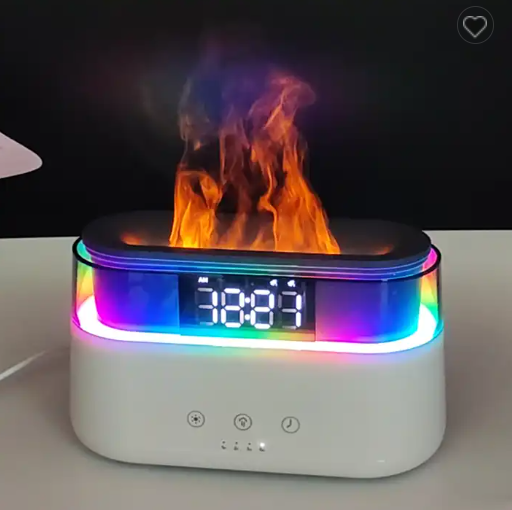 2023 Elegant Alarm Clock Oil Diffuser Innovative Simulation Flame