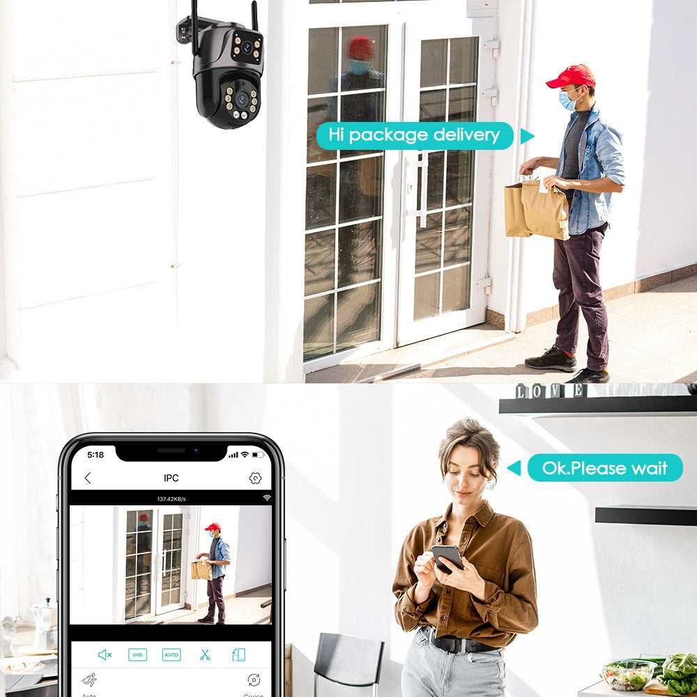 Outdoor Waterproof Dual Lens Mobile Phone Control Camera