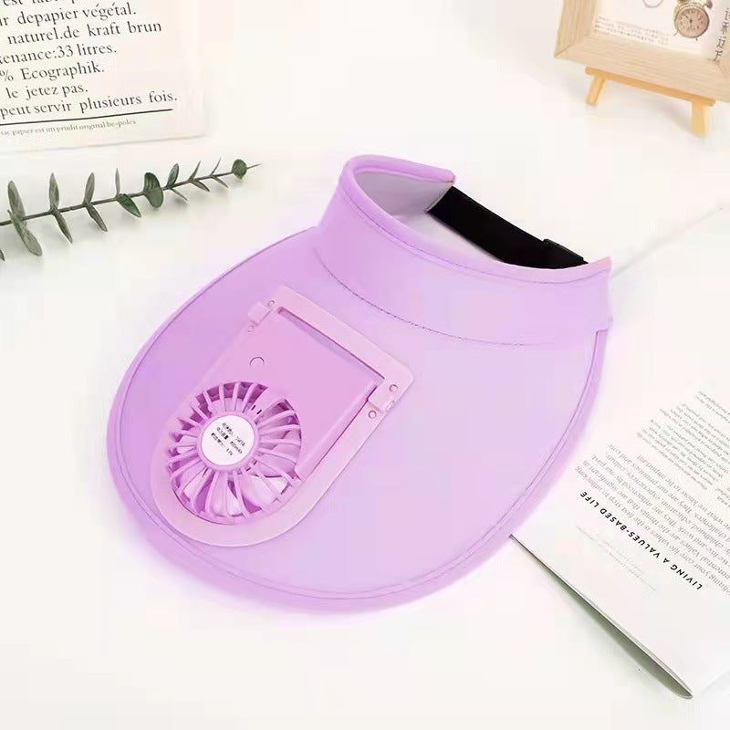 Summer Outdoor Sunscreen Empty Top Electric Fan Hat