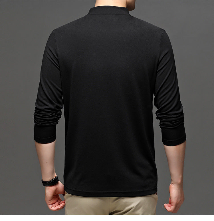 Half-high Collar Long Sleeves T-shirt Men's Undershirt