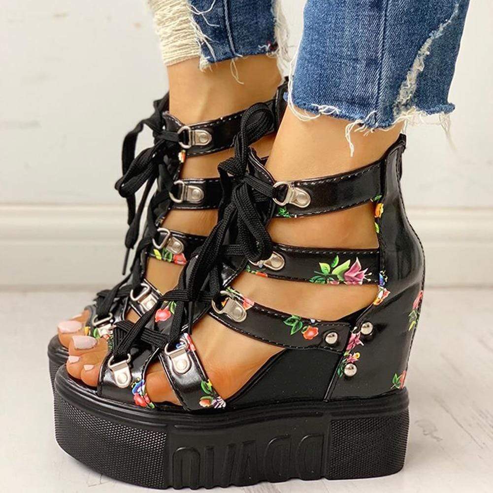 Women's Printed Wedge Shoes