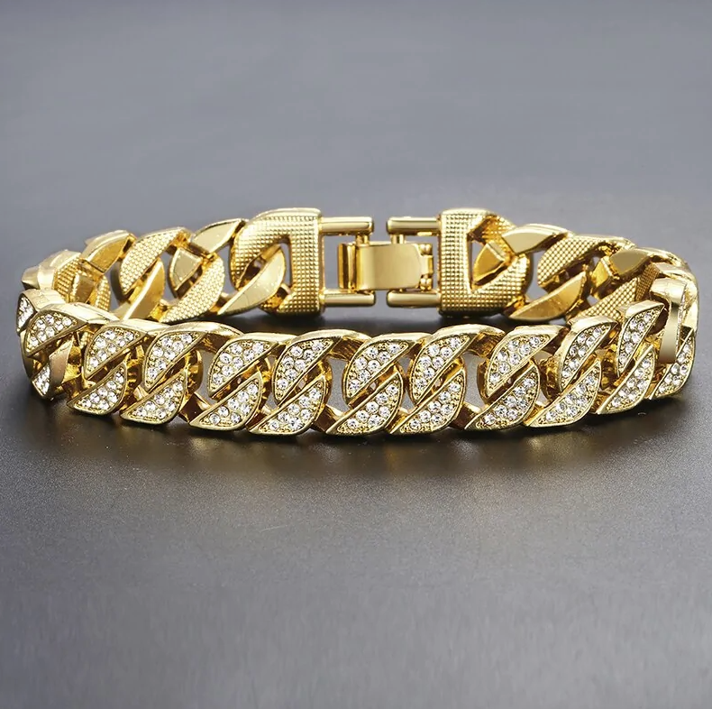 Pulseira cubana Miami Gold Curb