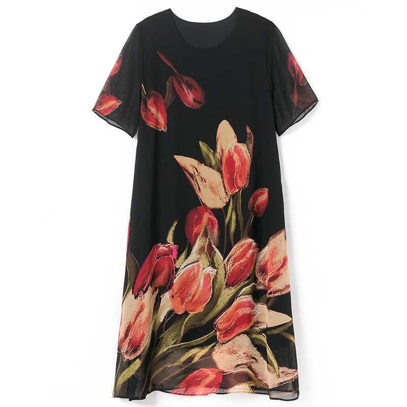 Dress Vintage Ethnic Style Loose Slimming Printed Dress