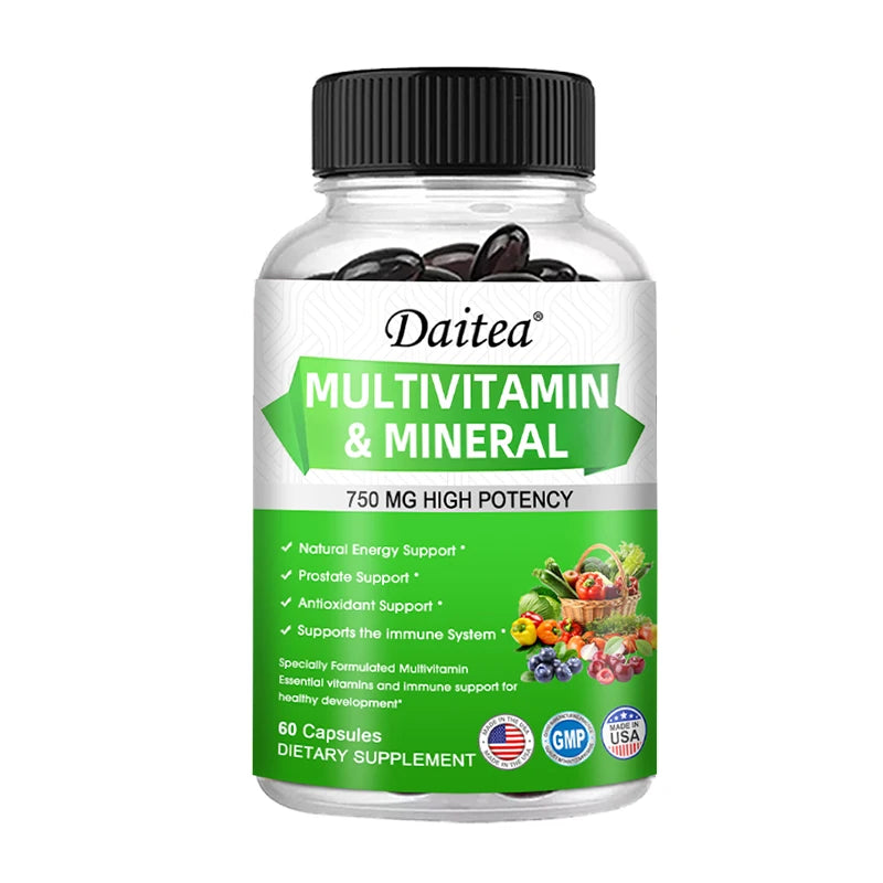 Cápsulas multivitamínicas contêm vitaminas e minerais