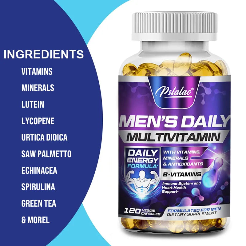 Men's Multivitamin Supplement with Vitamins A, B12, C, D and E for Energy