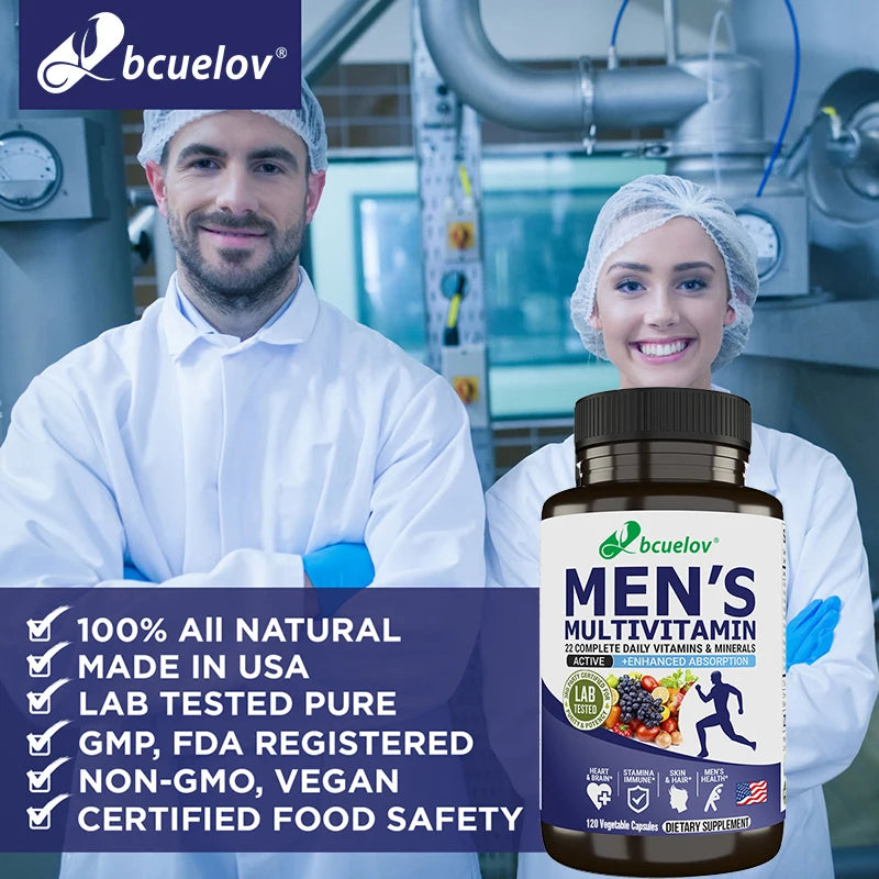 Men's Multivitamin Capsules - Contains B12, B6, B1, Zinc