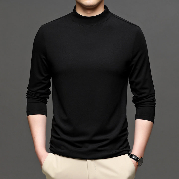 Half-high Collar Long Sleeves T-shirt Men's Undershirt