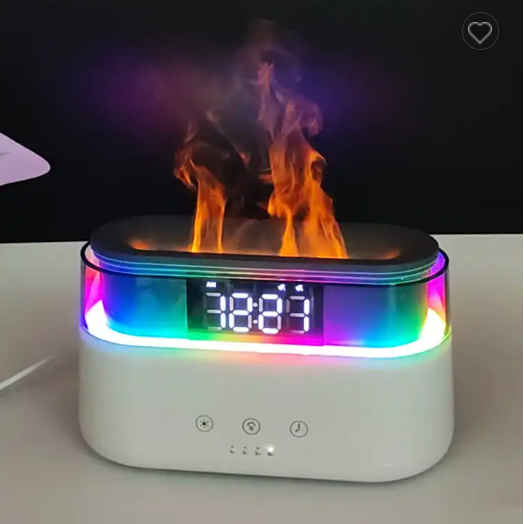 2023 Elegant Alarm Clock Oil Diffuser Innovative Simulation Flame