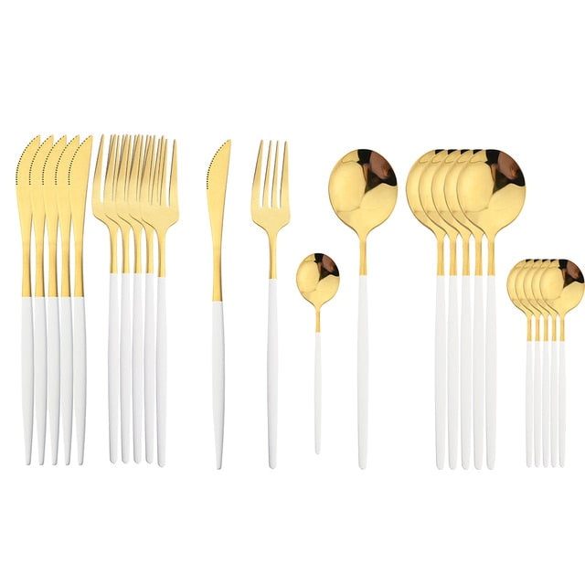 24Pcs Stainless Steel Cutlery Set