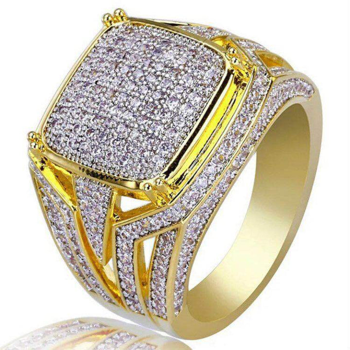 18K yellow gold men's ring