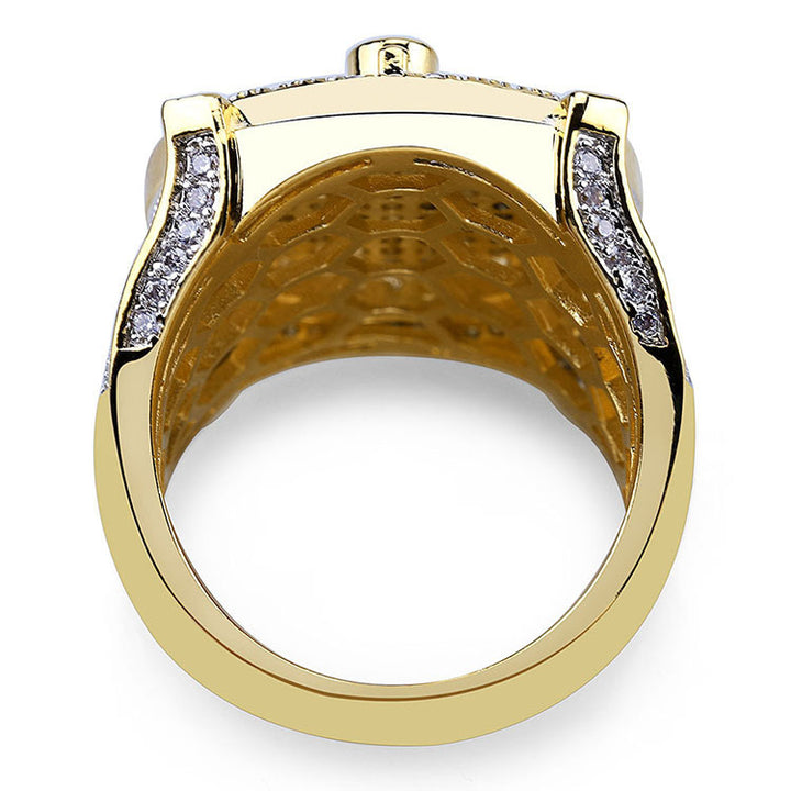 Gold Ring Inlaid With Zircon, Popular Men's Ring