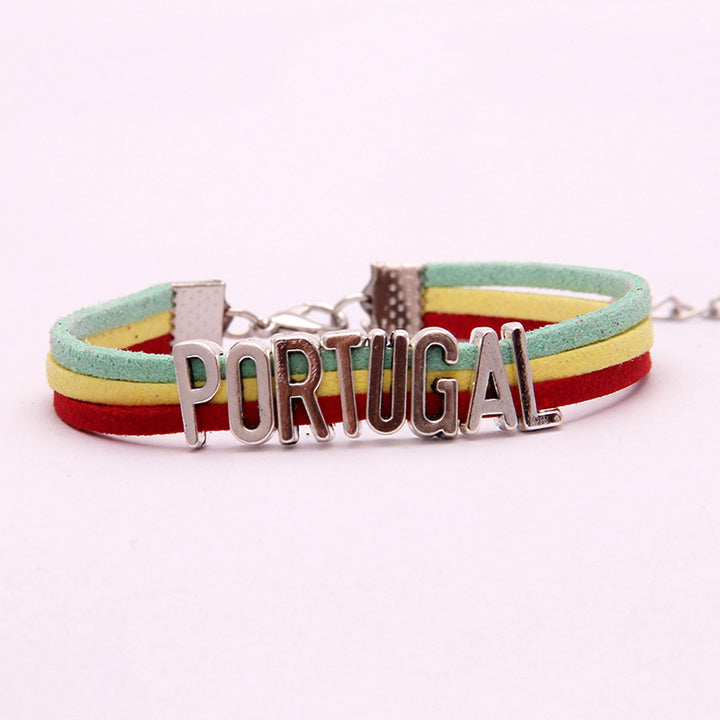 Portugal flag braided bracelet